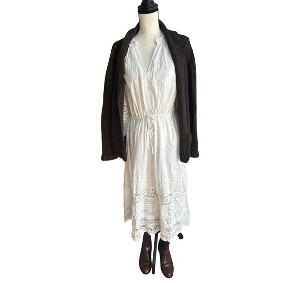 Velvet by Graham & Spencer White Cotton Eyelet Midi Dress Women’s Small NWT - Picture 4 of 8